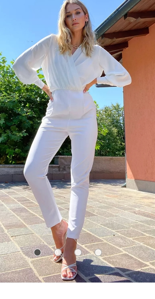 ASOS DESIGN chiffon top blouson sleeve jumpsuit